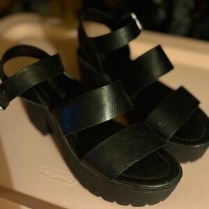 Women's SODA Black Strappy Sandals